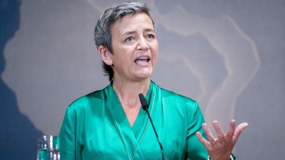 27 August 2019, Berlin: Margrethe Vestager, EU Competition Commissioner, addresses the participants at the Ambassadors' Conference at the Federal Foreign Office. This year's Ambassadors' Conference with the heads of the German missions abroad will be held under the motto