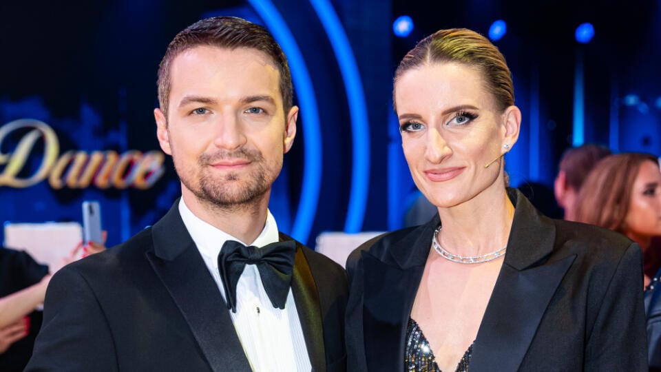 Finále tanečnej súťaže celebrít “LET’S DANCE 2024” v Bratislave. Na snímke Adela a Viktor Vinczeovci.