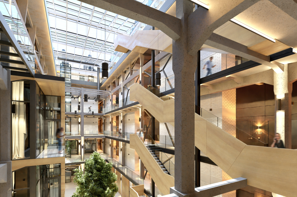Súčasťou projektu Danubius Lofts bude presklené átrium.