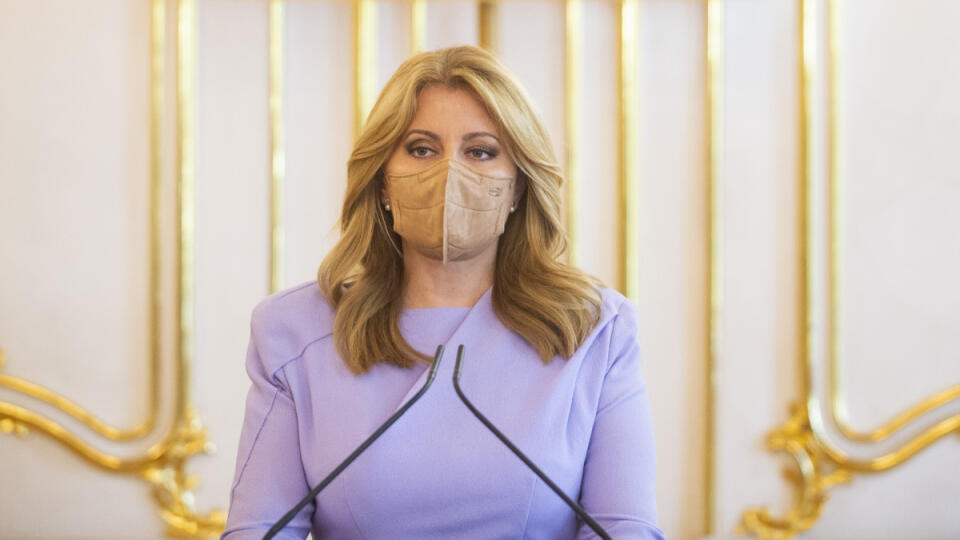 Na snímke prezidentka SR Zuzana Čaputová počas tlačovej konferencie k aktuálnej epidemiologickej situácii 23. júna 2021 v Bratislave. FOTO TASR - Jakub Kotian