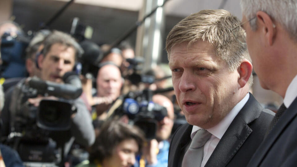 Premiér Robert Fico počas mimoriadneho summitu k migrácii.