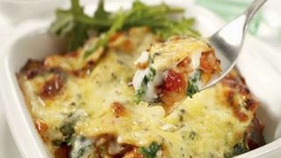 Zelené lasagne so zeleninovou plnkou
