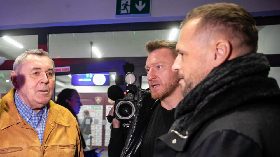 Václav Nedomanský a Marián Hossa s Mariánom Gáboríkom