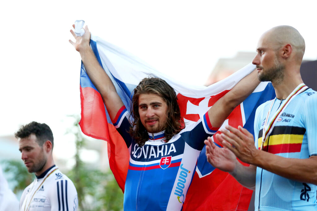 Peter Sagan po titule v Dauhe v roku 2016.