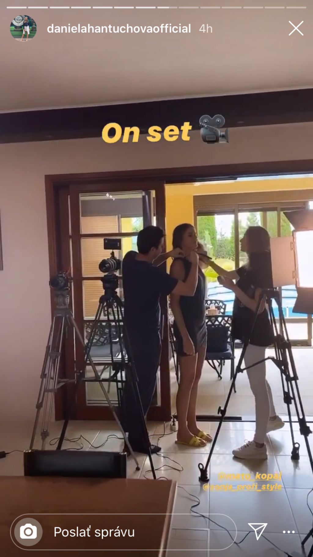 Daniela Hantuchová natáčala doma u Michala Davida.