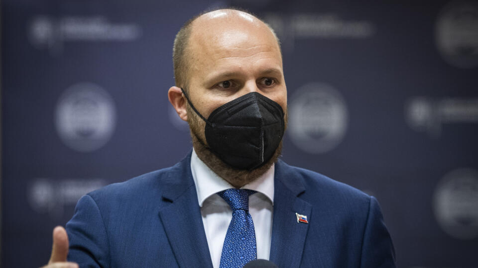 Pictured is the Minister of Defense of the Slovak Republic Jaroslav Naď (OĽaNO) during a press conference after the extraordinary meeting of the Slovak Security Council on the situation in Ukraine in Bratislava on January 25, 2022. PHOTO TASR - Jaroslav Novák