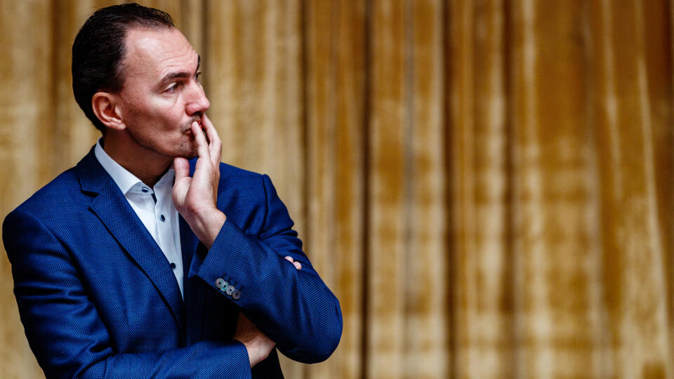 Na snímke Miroslav Šatan počas brífingu Slovenského zväzu ľadového hokeja.