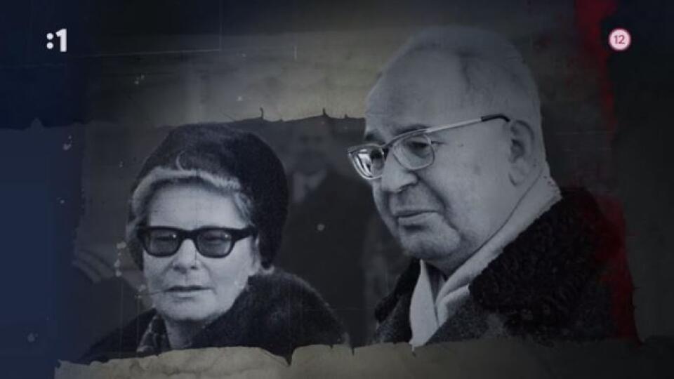Gustáv Husák s druhou manželkou Vierou, ktorá zahynula pri páde vrtuľníka.