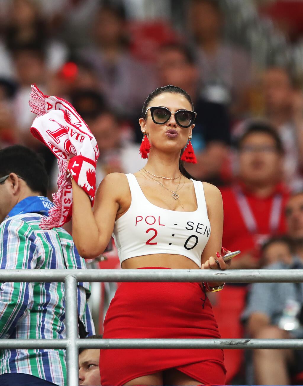 Sexi Marta hviezdila aj na MS v roku 2018. Svoj tip na výsledok si napísala na prsia.
