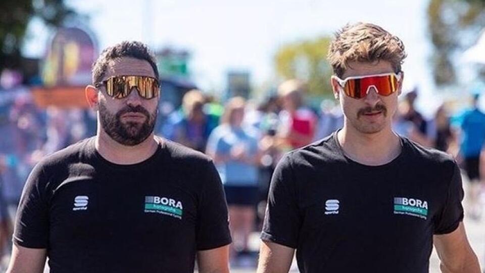 Peter Sagan a manažér Gabriel  Uboldi.