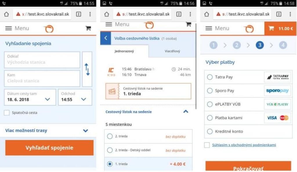 Železnice sľubujú modernejší predaj lístkov cez web a aplikáciu. Pozrite si prvé náhľady