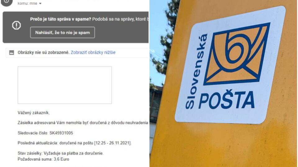 Slovenská pošta upozorňuje na podvodné emaily
