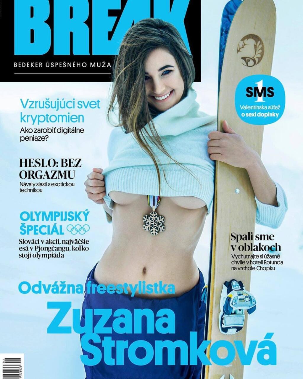 Lyžiarka Zuzana Stromková sa taktiež predviedla bez podprsenky.