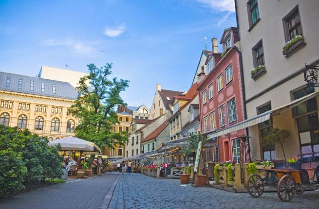 The streets in old town, Riga, Latvia; Shutterstock ID 144266083; Project/Title: Fodors.com; Destination: Riga, Latvia; Downloader: Jessica Parkhill