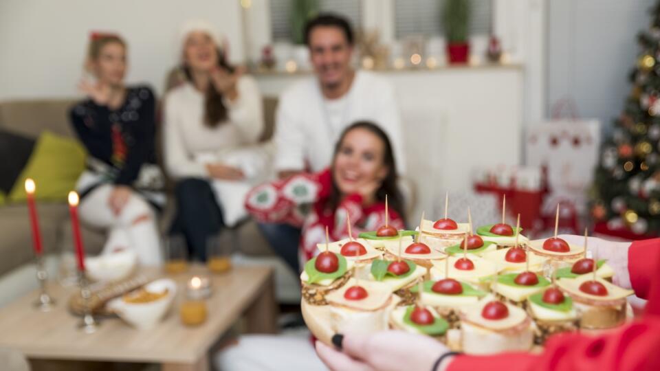 Having a Christmas snack