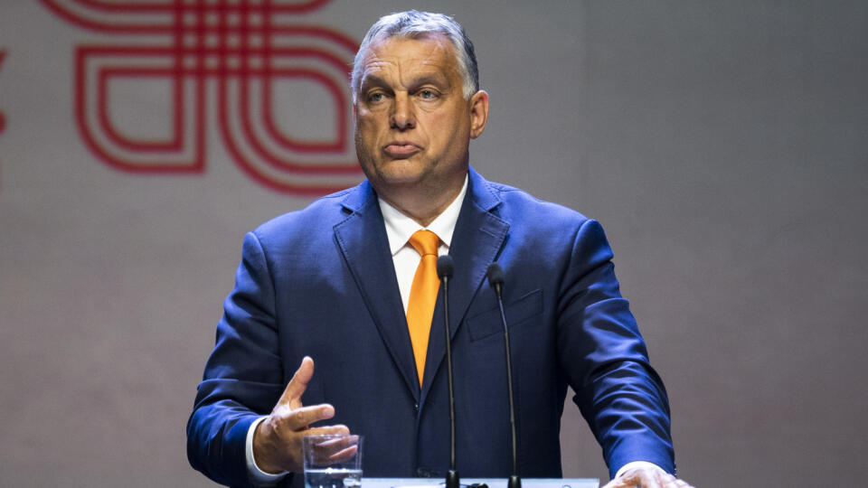 Na snímke maďarský premiér Viktor Orbán počas tlačovej konferencie po stretnutí premiérov krajín V4 v poľskom meste Lublin 11. septembra 2020. FOTO TASR - Jaroslav Novák