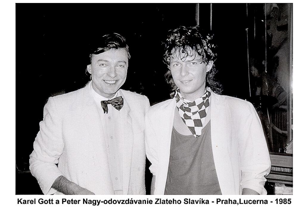 Spevák Peter Nagy a Karel Gott, Zlatý Slávik, 1985.