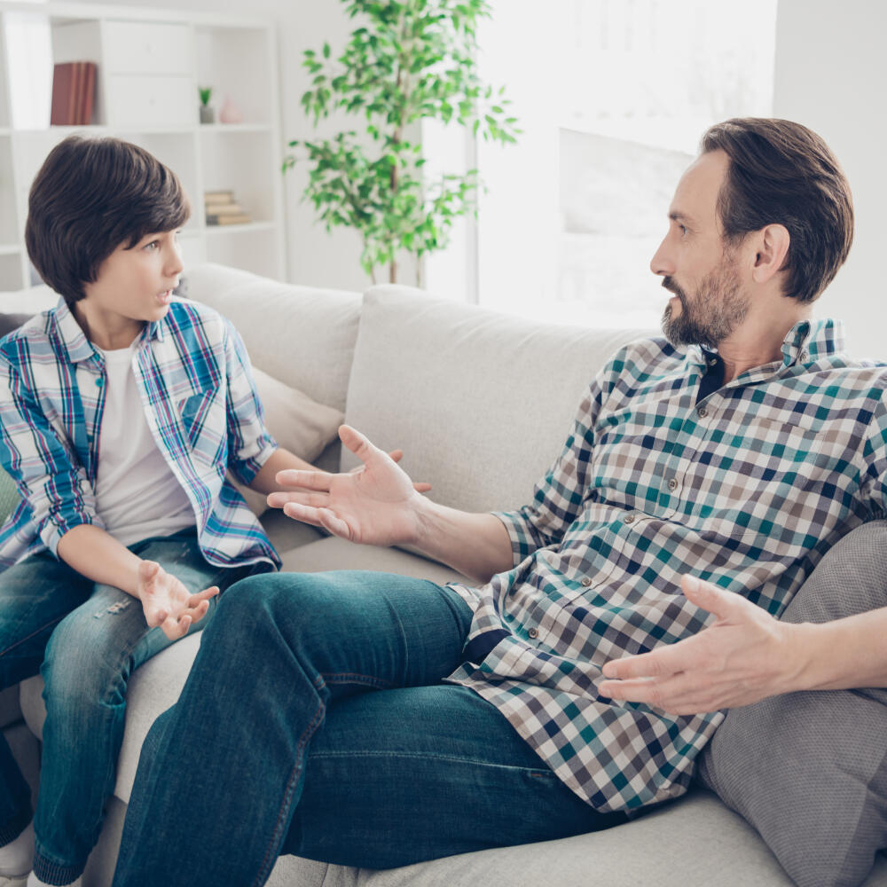Portrait,Of,Two,Nice,Attractive,Friendly,Guys,Dad,And,Pre-teen