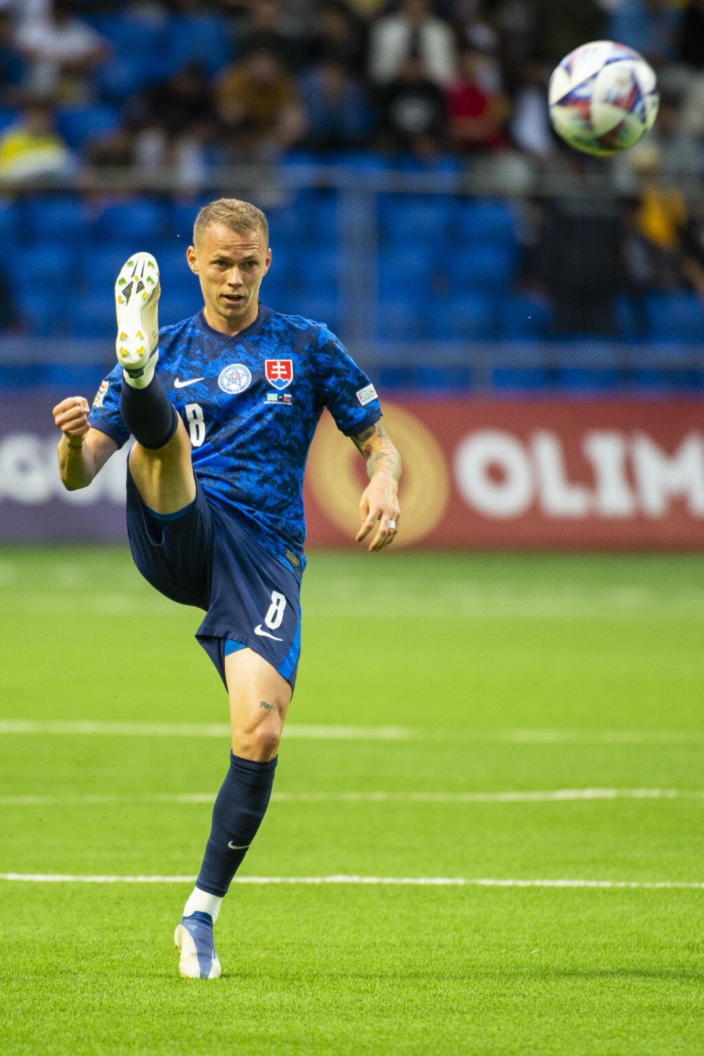 Na snímke útočník Ondrej Duda (Slovensko) vo štvrtom zápase v 3. skupine C-divízie Ligy národov vo futbale Kazachstan – Slovensko v meste Nur-Sultan v pondelok 13. júna 2022. FOTO TASR - Jakub Kotian