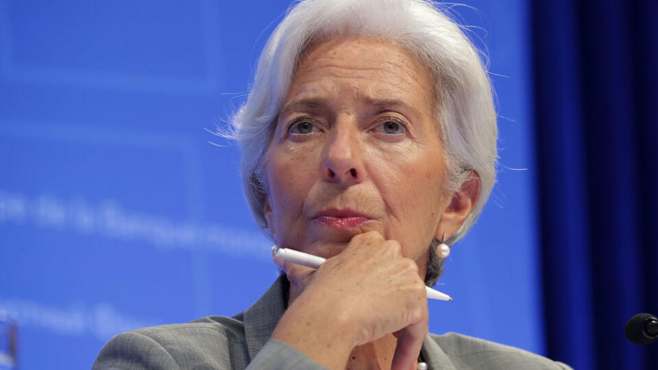 WASHINGTON, DC - OCTOBER 12: International Monetary Fund Managing Director Christine Lagarde answers reporters' questions during the opening news conference of the World Bank Group and the IMF's annual fall meeting at IMF Headquarters October 12, 2017 in Washington, DC. Legarde said the IMF predicts higher global growth over the nex two year, driven by investment, consumption and trade. (Photo by Chip Somodevilla/Getty Images)