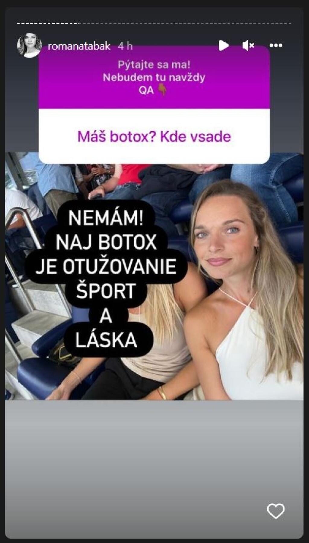 Romana Tabák úprimne reagovala na rôzne otázky.