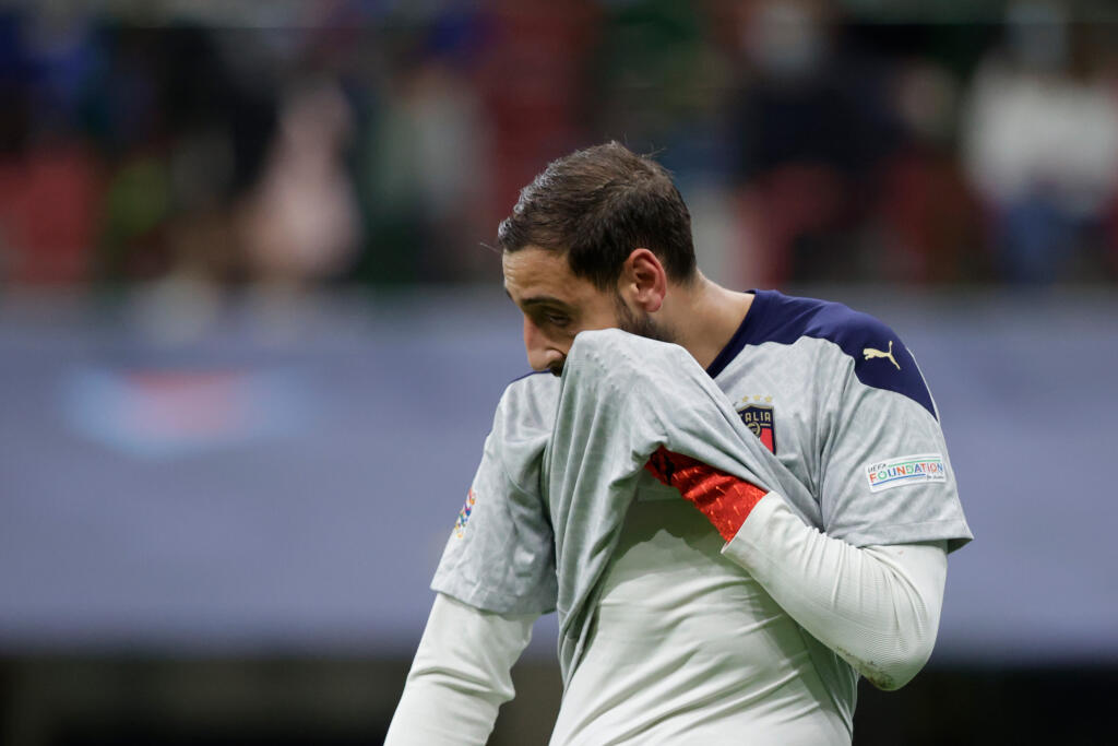 Gianluigi Donnarumma v zápase proti Španielsku.
