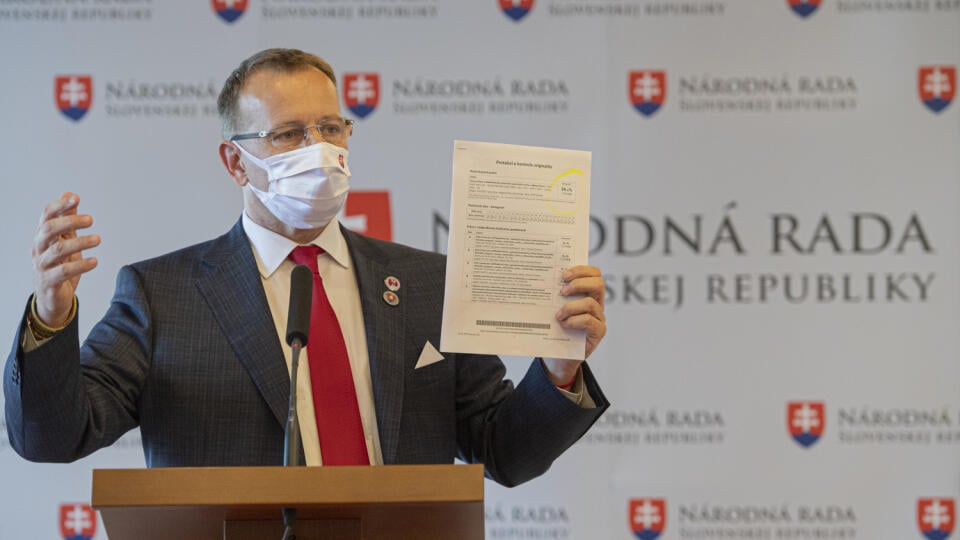 Na snímke predseda Národnej rady SR Boris Kollár počas brífingu ohľadom svojej diplomovej práce. Bratislava, 23. júna 2020. FOTO TASR - Michal Svítok