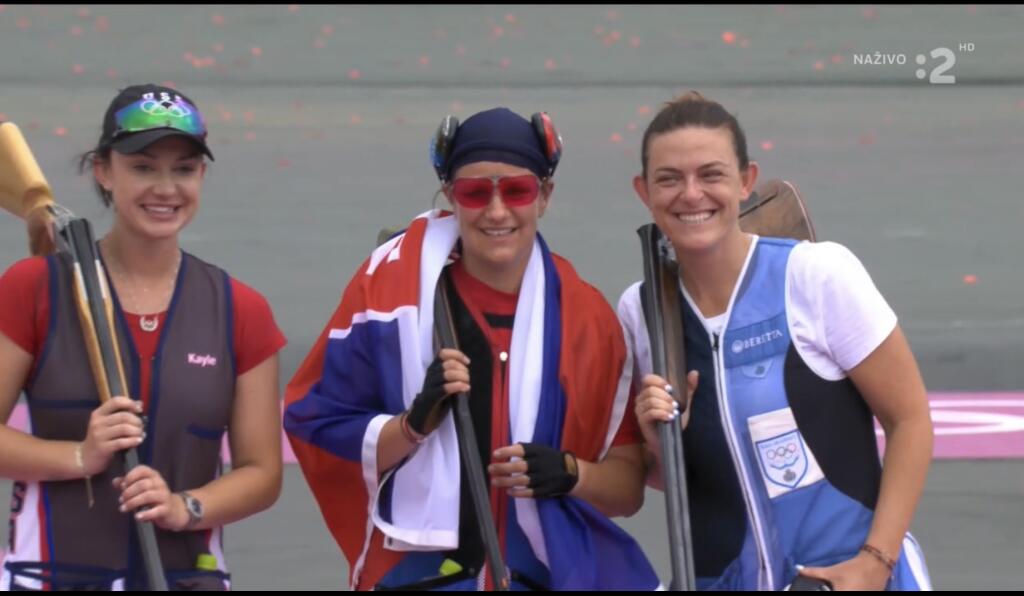 Trio najlepších na olympiáde v Tokiu v trape žien.