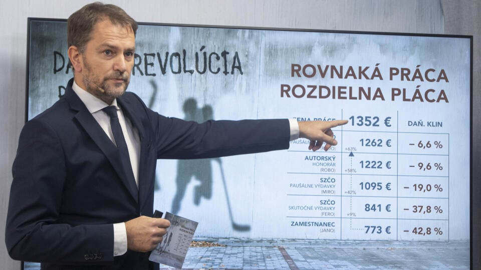 Na snímke podpredseda vlády a minister financií SR Igor Matovič počas brífingu s novinármi na tému: Daňová revolúcia: Zdaňovanie živnostníkov a reštauračný balík zmien 22. novembra 2021 v Bratislave. FOTO TASR - Martin Baumann