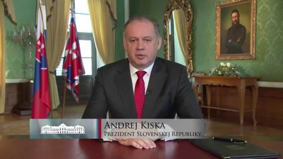 Prezident Andrej Kiska počas novoročného prejavu.