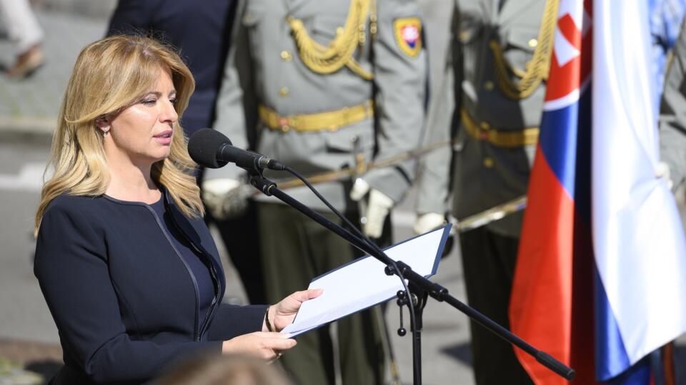 Na snímke prezidentka SR Zuzana Čaputová počas prejavu na pietnej spomienke pri príležitosti 52. výročia okupácie Československa vojskami Varšavskej zmluvy. V Bratislave 21. augusta 2020.