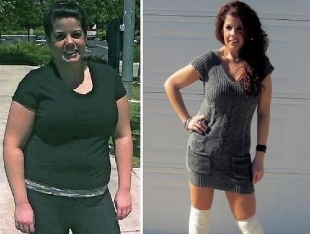 Мужчина и женщина до и после похудения