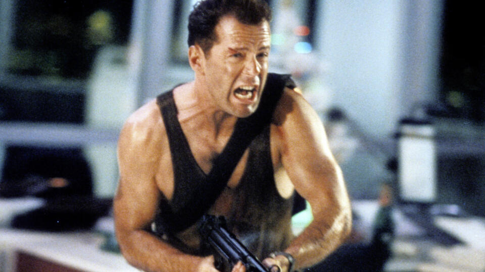 Bruce Willis, "Die Hard" (1988) 20th Century Fox / File Reference # 34082-126THA,Image: 583475804, License: Rights-managed, Restrictions: For Editorial Use Only -, Model Release: no