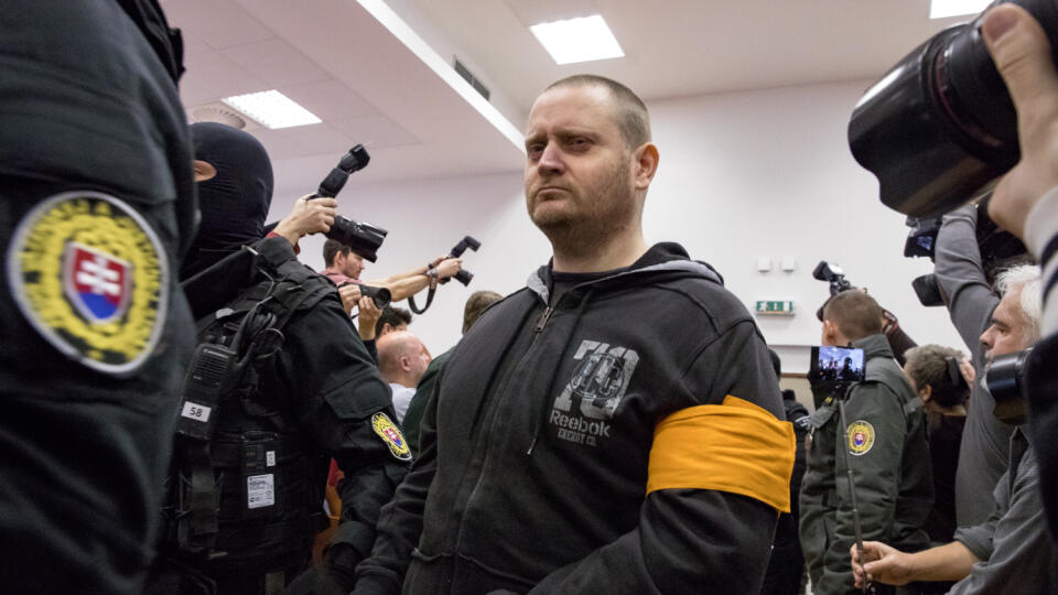 Prvé pojednávanie na Špecializovanom trestnom súde v Pezinku vo veci vraždy investigatívneho novinára Jána Kuciaka a jeho snúbenice Martiny Kušnírovej. Na snímke je Miroslav Marček.