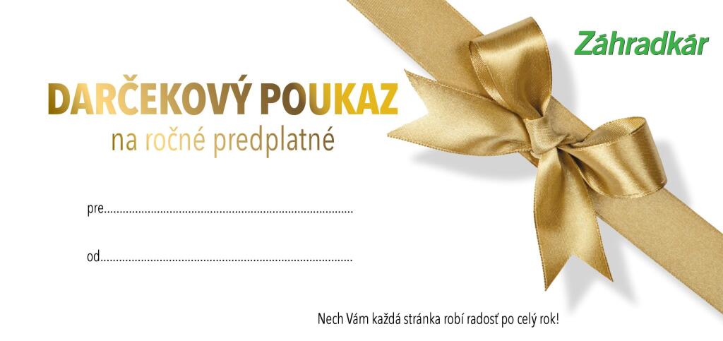 Darčekový poukaz na predplatné Časopisu Záhradkár určite poteší.