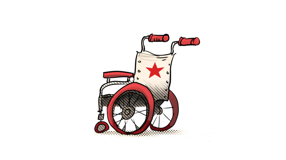 ilustracia, invalidny vozik