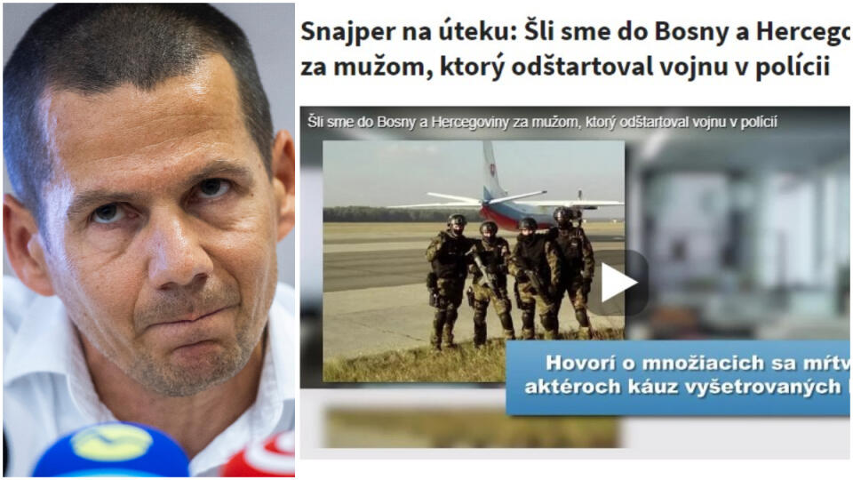 Policajný prezident Štefan Hamran (vľavo) kritizoval redaktorku Týždenníka Plus 7 Dní pre článok s Jánom Kaľavským.