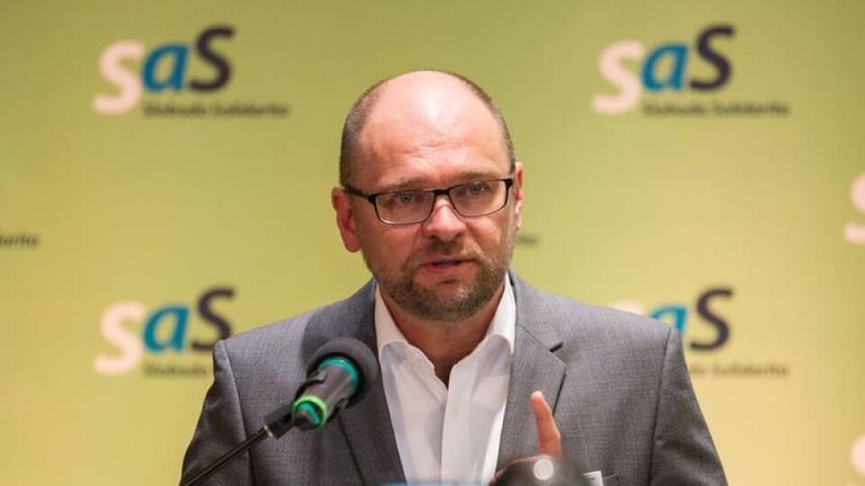 Richard Sulík počas predstavenia kandidátov na predsedu strany SaS počas mimoriadneho kongresu strany Sloboda a Solidarita.