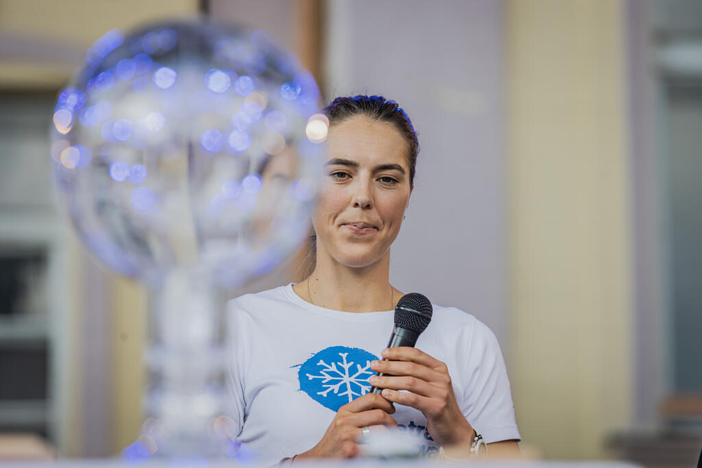 Na snímke slovenská lyžiarka Petra Vlhová na pódiu počas podujatia Švábkafest 2021 v Liptovskom Mikuláši.