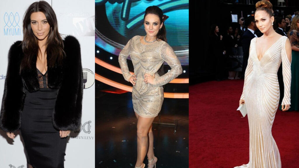 Kim Kardashianová, Ewa Farna a Jennifer Lopezová.