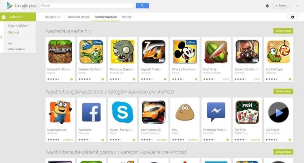 Google redizajnoval obchod s aplikáciami