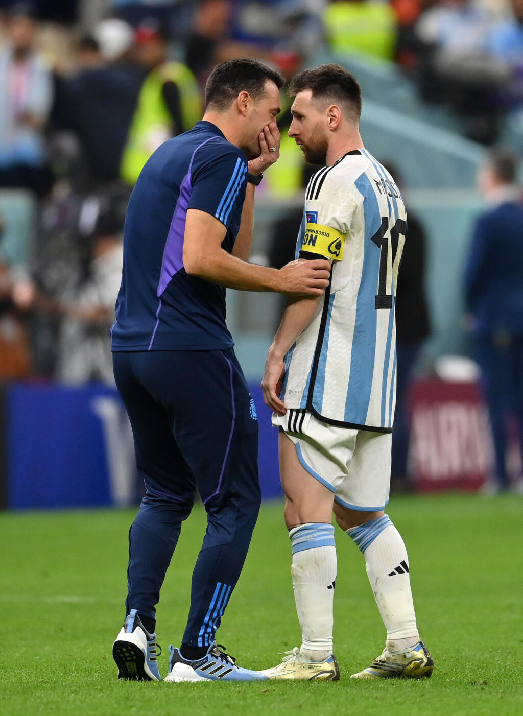 Lionel Scaloni a Lionel Messi.
