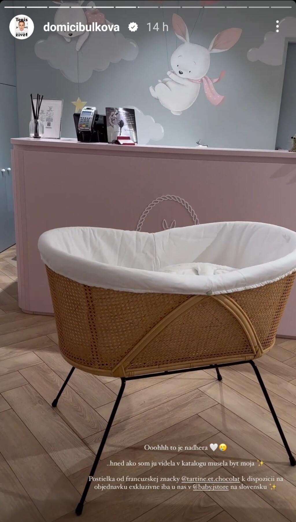 Aj druhé dieťatko Dominiky Cibulkovej sa bude topiť v luxuse. Dokonca bude mať značkovú postieľku.