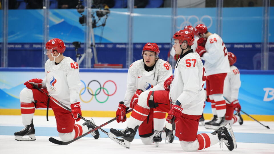 Hokejisti Ruska na olympiáde v Pekingu.