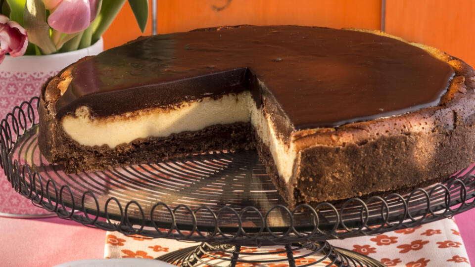 Cheesecake s čokoládovou polevou