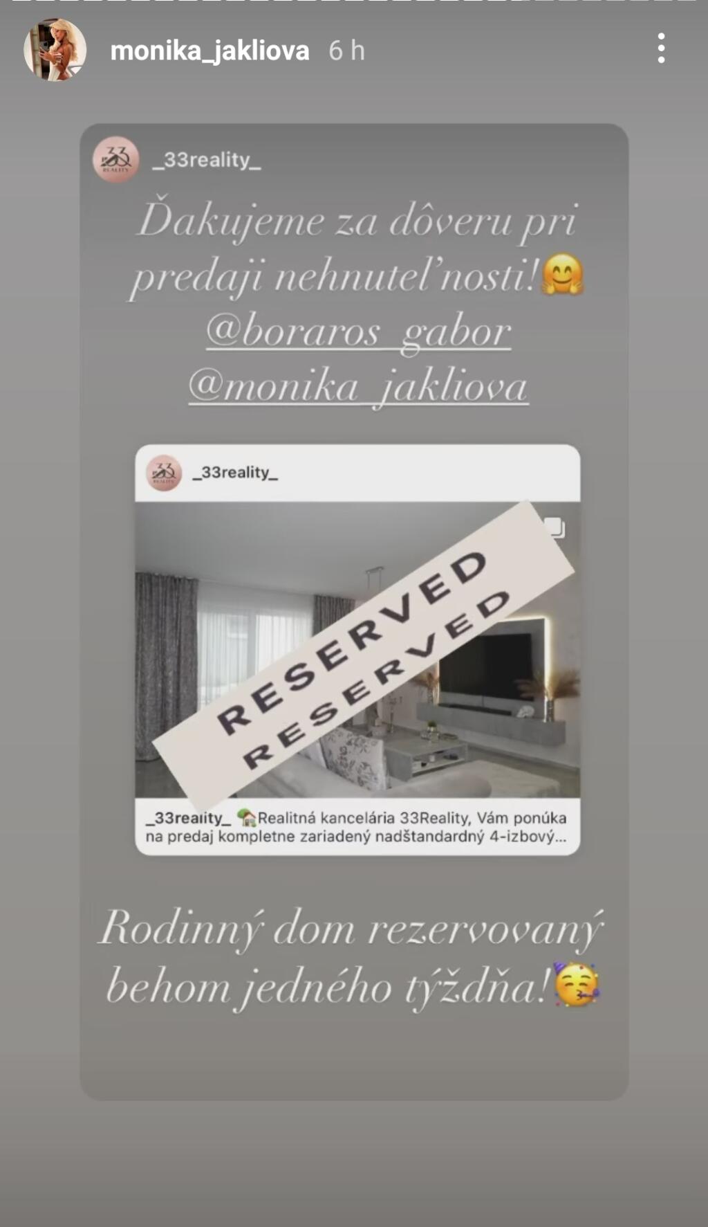 MMA zápasník s partnerkou, fitnesskou Monikou Jákliovou sa rozhodli, že predajú dom, v ktorom spoločne bývali a kúpili si nový.