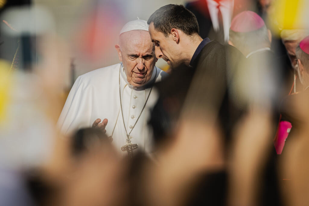 Pápež František priletel v nedeľu 12.9. 2021 na štvordňovú návštevu Slovenskej republiky. Na snímke Pápež František, vlastným menom Jorge Mario Bergoglio a Prezidentka Zuzana Čaputová.