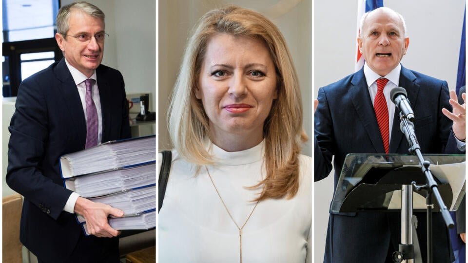 Zľava Robert Mistrík, Zuzana Čaputová, František Mikloško