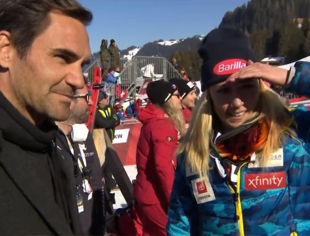 Rozhovor s Federerom v Lenzerheide si nenechala ujsť ani americká lyžiarka Mikaela Shiffrinová.
