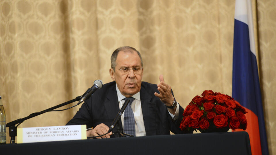 EBE 12 Addis Abeba - Na snímke ruský minister zahraničných vecí Sergej Lavrov na návšteve na ruskej ambasáde v Etiópii v Addis Abebe 27. júla 2022. FOTO TASR/AP
Russian Foreign Minister Sergey Lavrov, speaks at the Russian Embassy in Addis Ababa, Ethiopia, Wednesday July 27, 2022. (AP Photo)